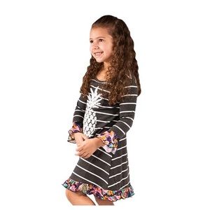 Simply Southern Youth ruffle pineapple dress